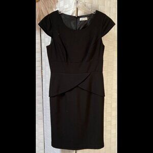 Calvin Klein Black Lined Knee Length Tiered Dress Size 8
